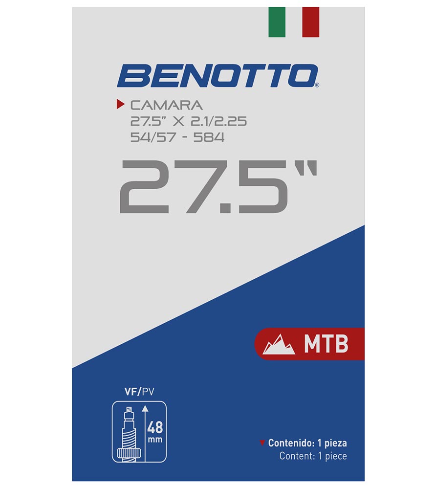 CÁMARA BENOTTO 27.5X2.1/2.25 VF 48MM