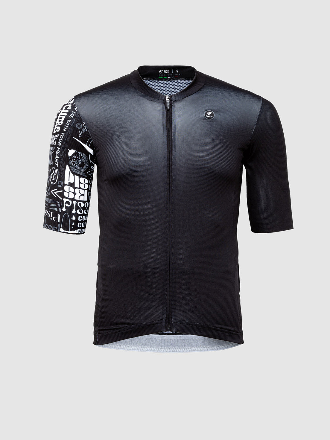 MAGLIA MANICA CORTA NERO/LETERING