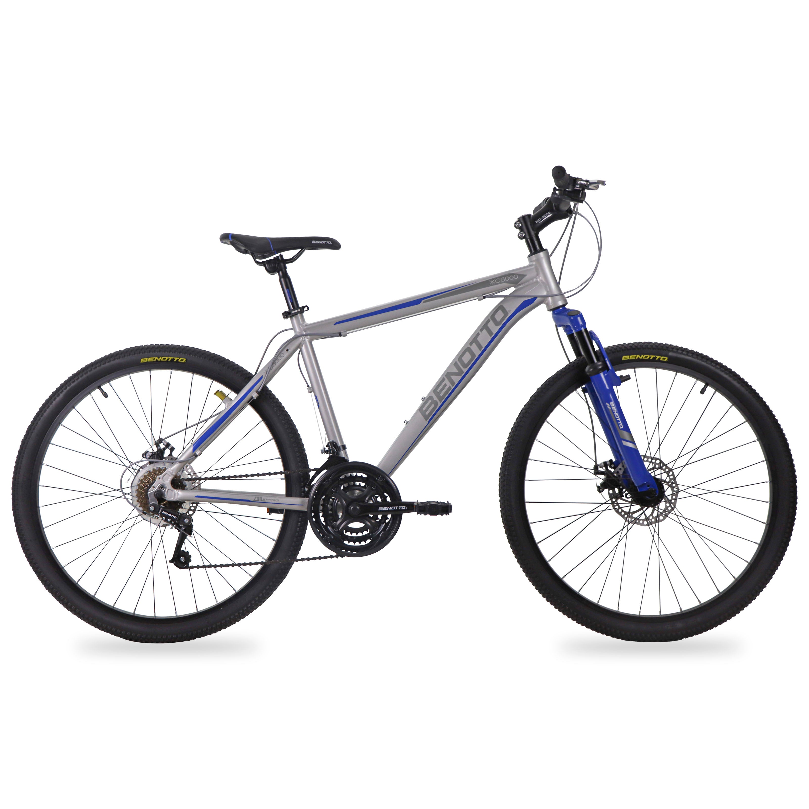 Bicicleta BENOTTO Montaña XC-5000 R26 21V. FS Frenos Doble Disco Aluminio Plata/Azul